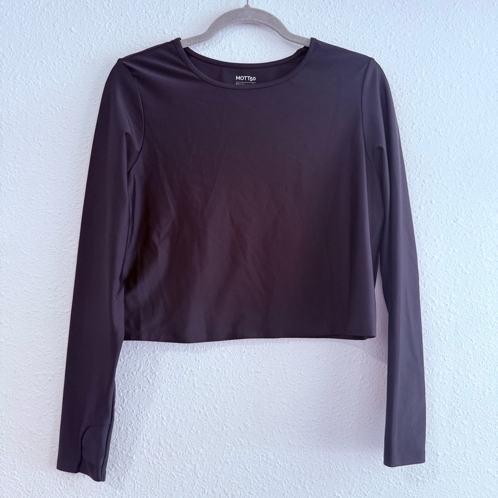 Mott50 Cropped Long Sleeve UPF50+‎ Swim Shirt Top Size XL Black